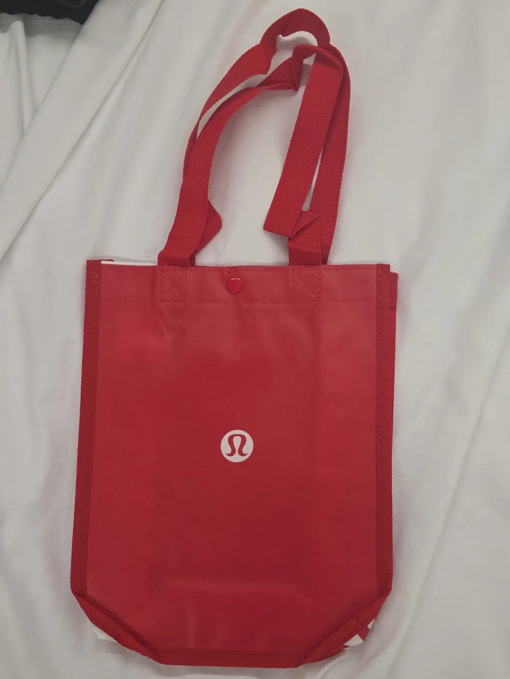 lululemon Small Reusable Shopper Tote Red White Logo NWOT